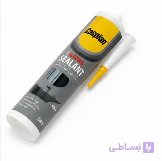 چسب سیلیکون شیشه و آینه کاسپین (شفاف)