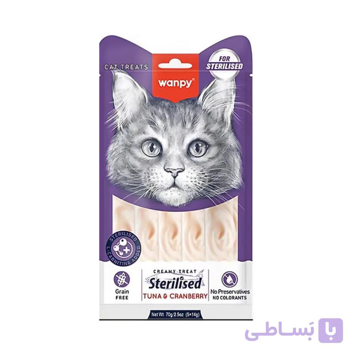 بستنی مخصوص گربه عقیم‌شده ونپی تک عددی با طعم بوقلمون و کرنبری 14 گرم