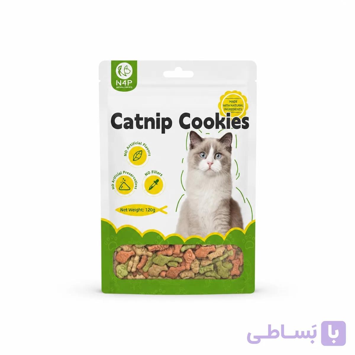 تشویقی بیسکویت گربه ان فور پیN4P با طعم کت نیپ 120 گرم