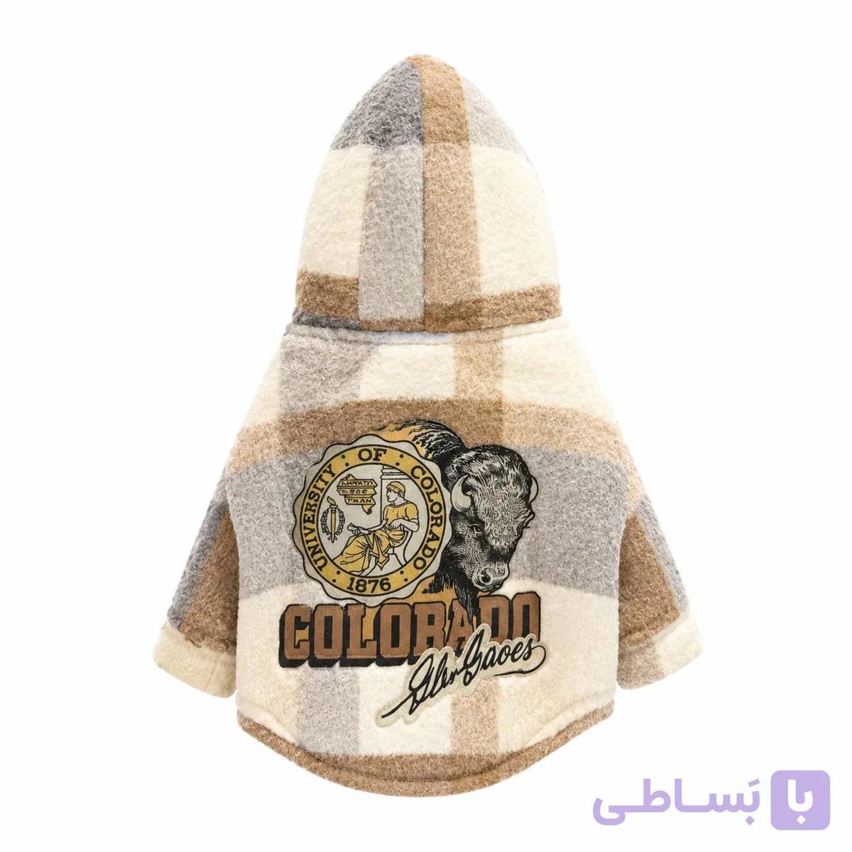 لباس کت خز روسی مخصوص سگ و گربه چهارخونه — تصویر 1