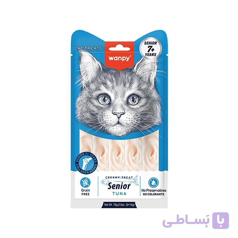بستنی گربه ونپی مدل سوپر فود تک عددی با طعم ماهی تن و بری‌ها 14 گرم