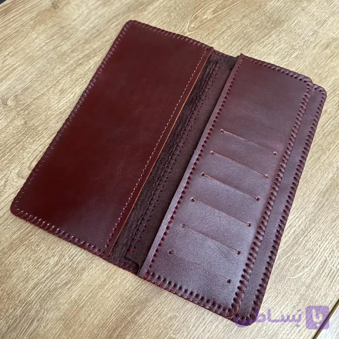 کیف پول و دسته چک چرمی طبیعی