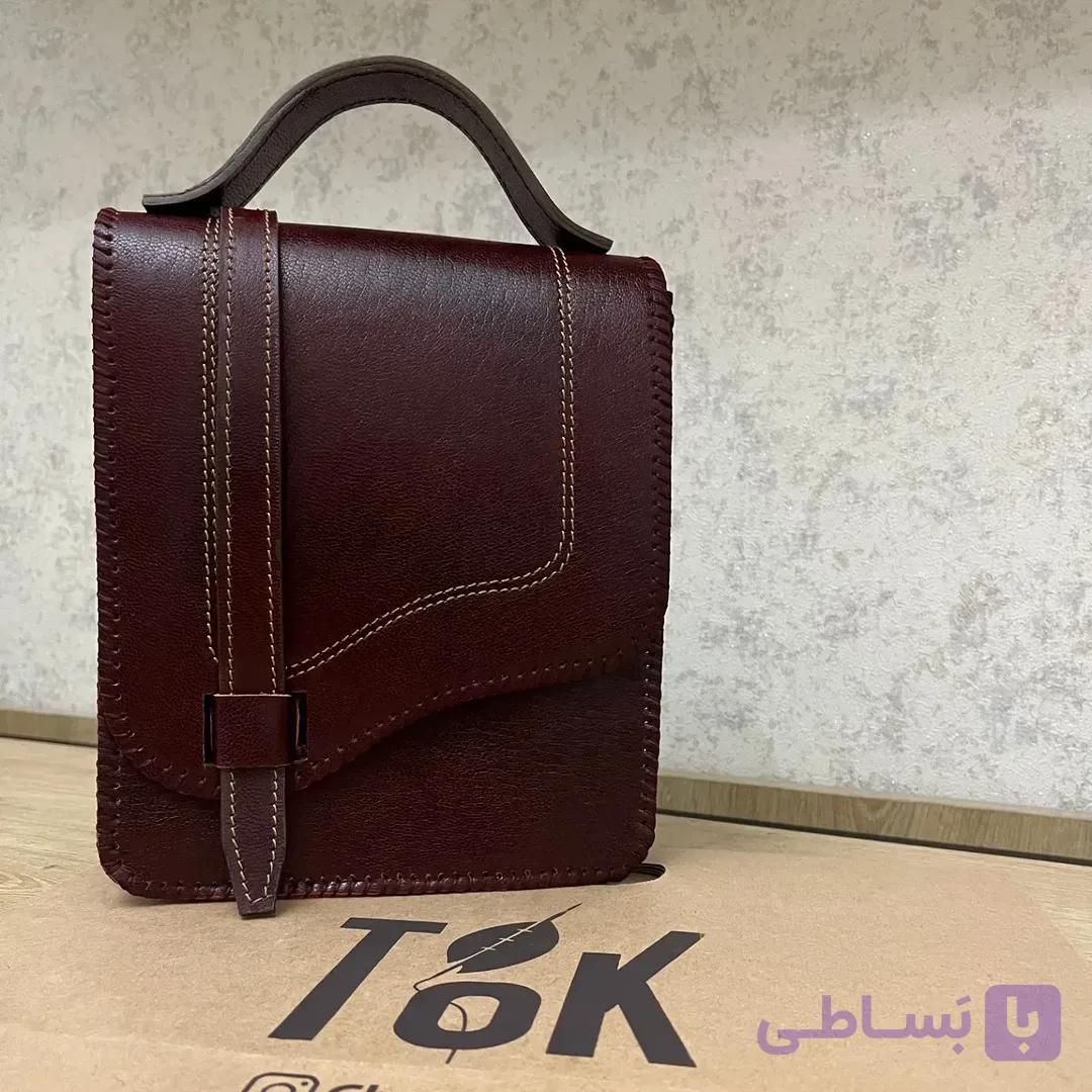 کیف زنانه چرم گاوی با دسته بلند