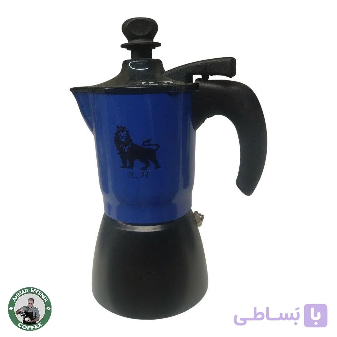 قهوه ساز موکاکرم 3 کاپ مدل R.H طرح شیر — تصویر 1