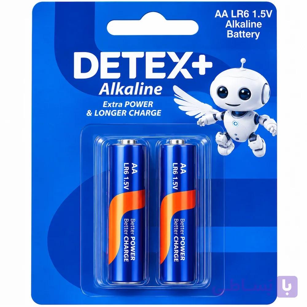 باتری قلمی Detex AA LR6 آلکالاین 1.5 ولت(بسته بندی ۲تایی)