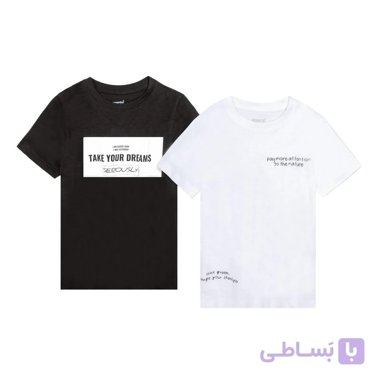تیشرت 2 عددی نخ پنبه پسرانه وارداتی - سایز 146/152 - کد C1004