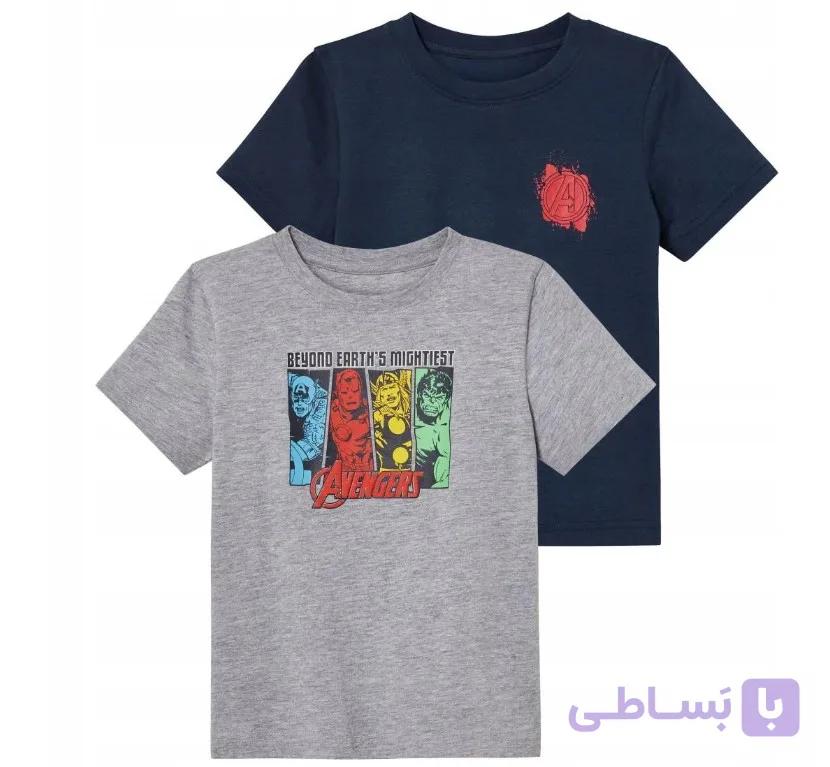 تیشرت 2 عددی نخ پنبه پسرانه وارداتی - کد C1005