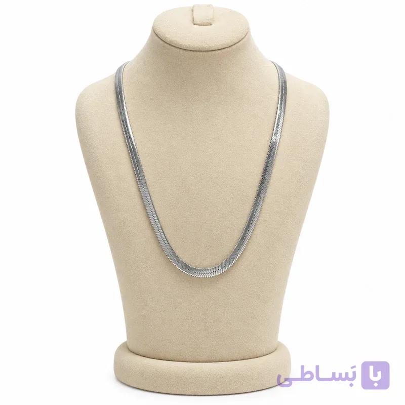 گردنبند پوست ماری نقره ای LN-528
