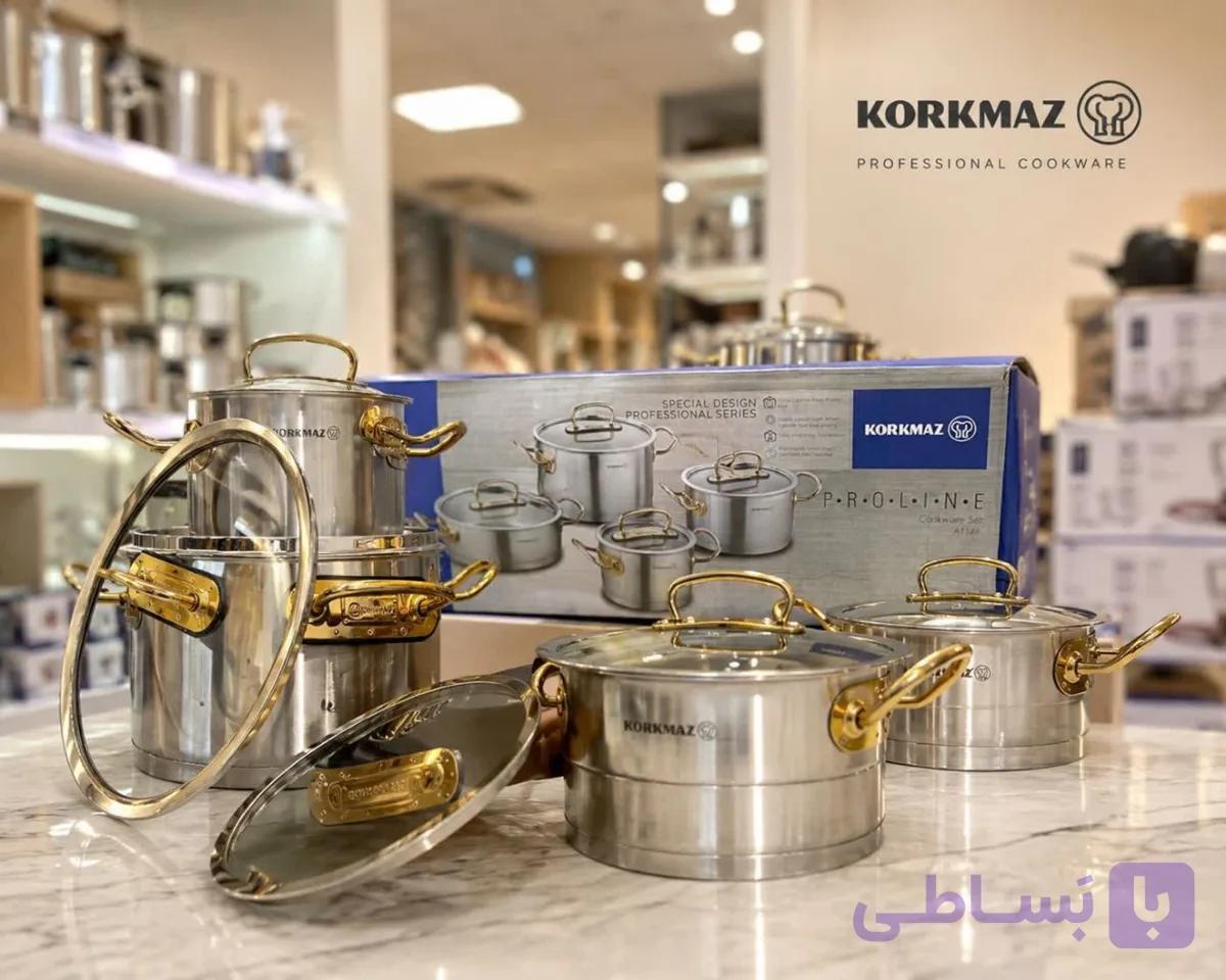 سرویس قابلمه استیل۸ پارچه