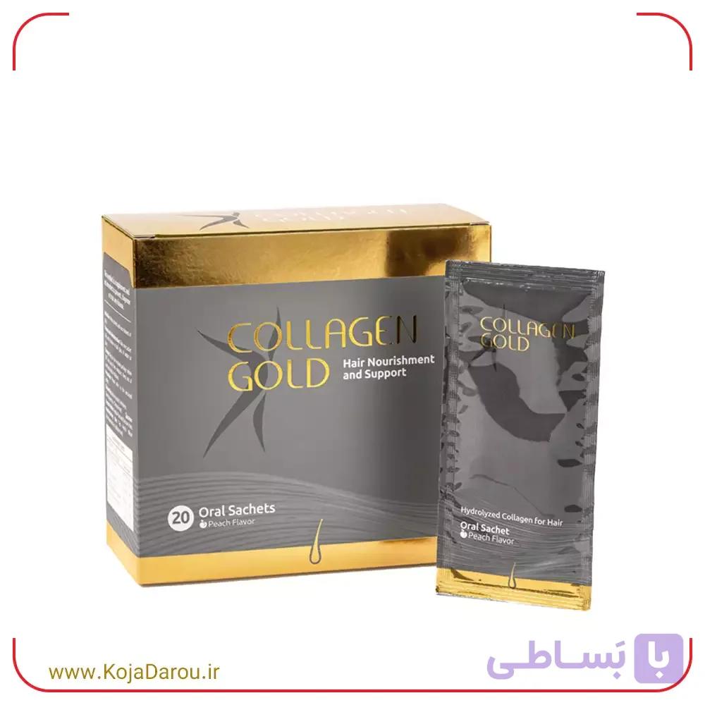 ساشه کلاژن گلد هیر آدریان با طعم هلو Collagen Gold Hair بسته 20 عددی