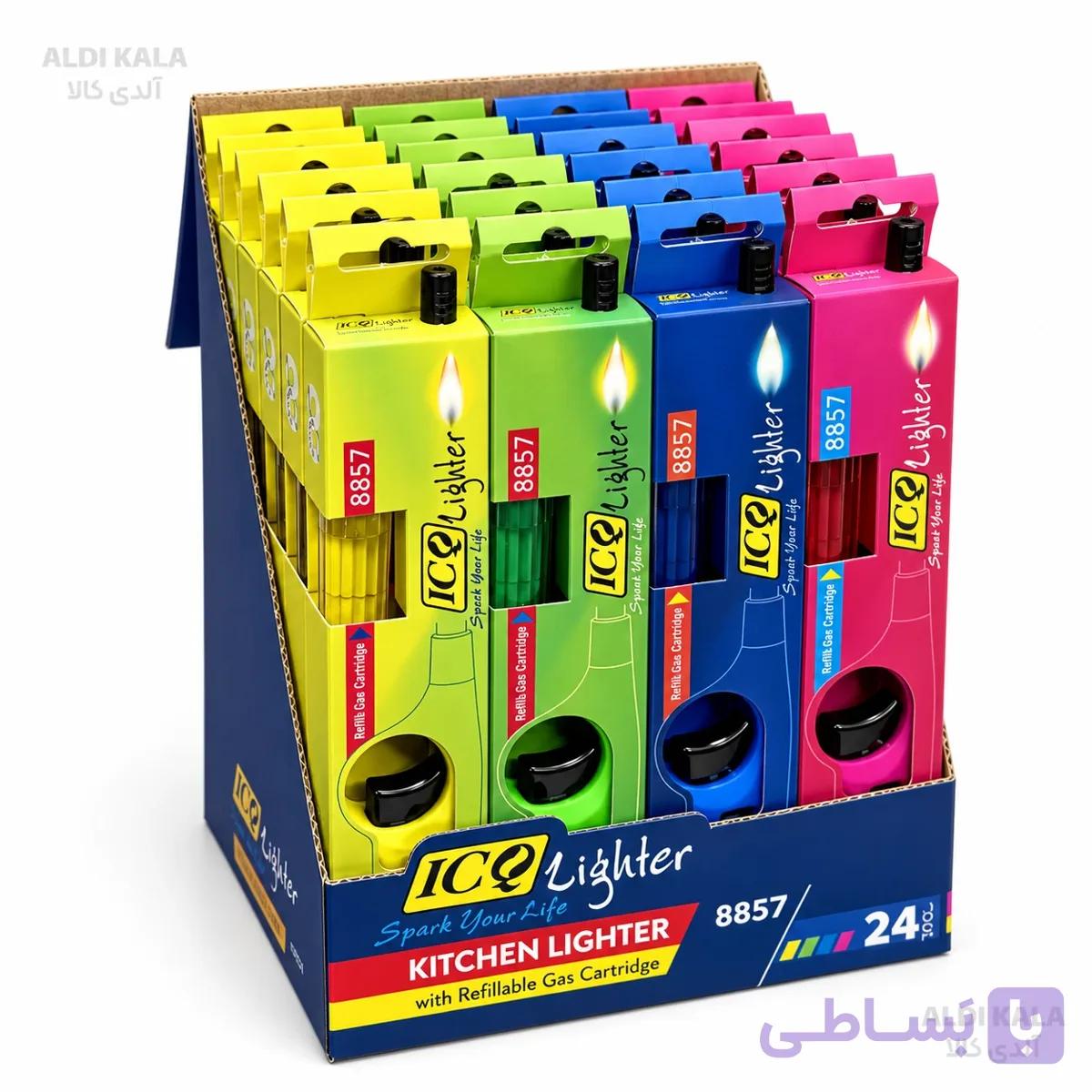 فندک آشپزخانه ICQ مدل 8857 گاز قابل شارژ، رنگ‌بندی ۲۴ عددی — تصویر 1