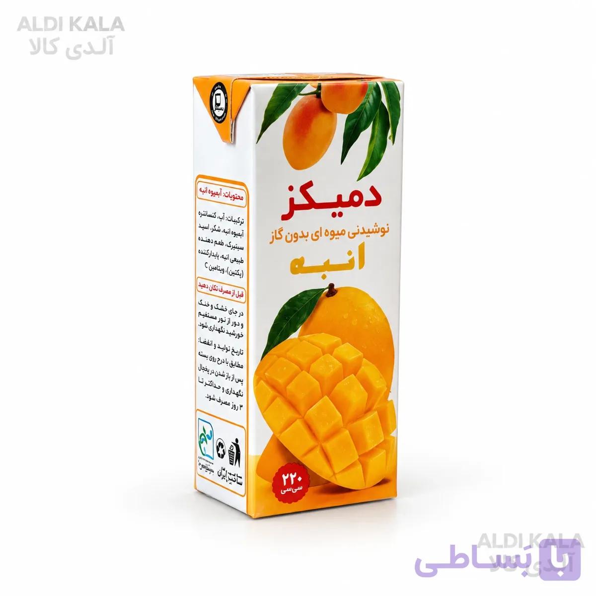 نوشیدنی میوه‌ای آناناس دمیکز ۲۲۰ میلی‌لیتر بسته ۳۶ عددی — تصویر 1