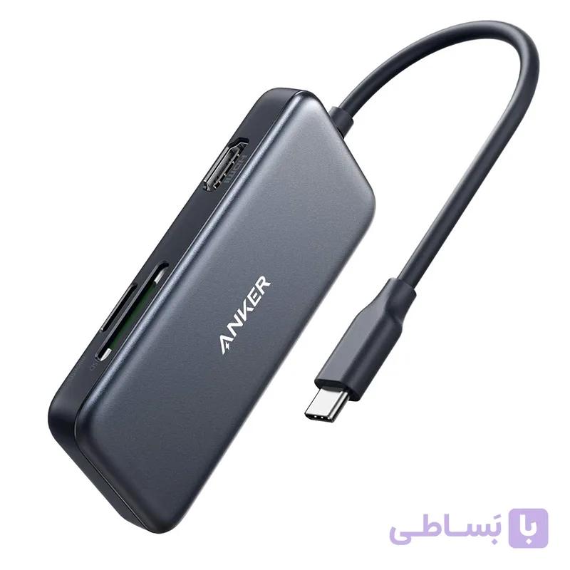 هاب USB-C انکر مدل A8334 ظرفیت ۵ پورت