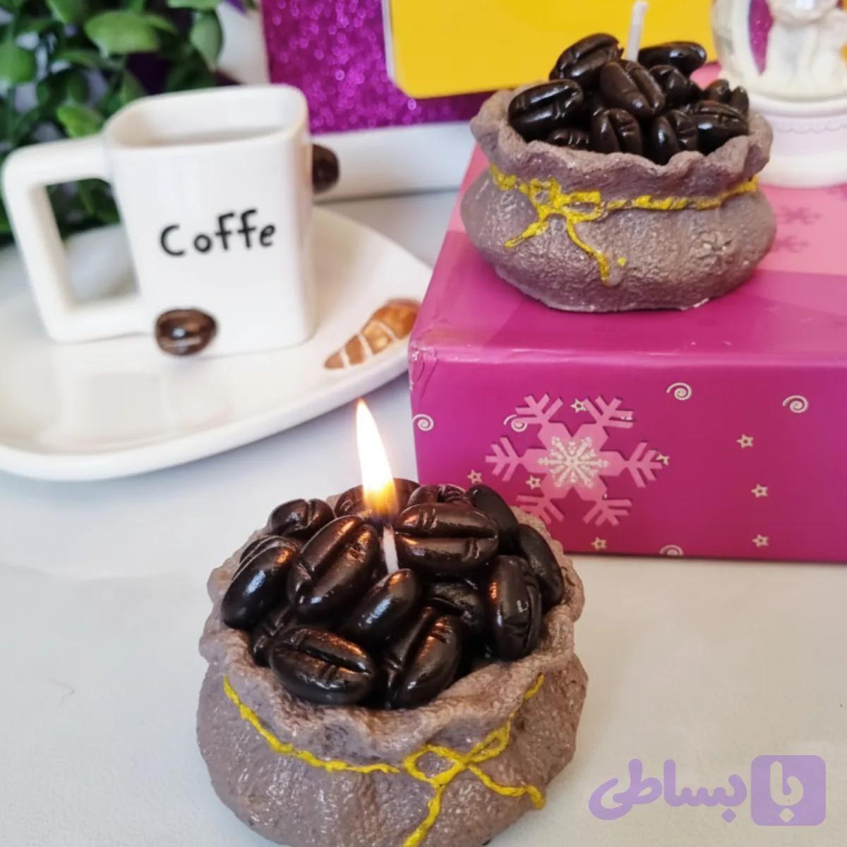 شمع فانتزی دکوری بقچه قهوه