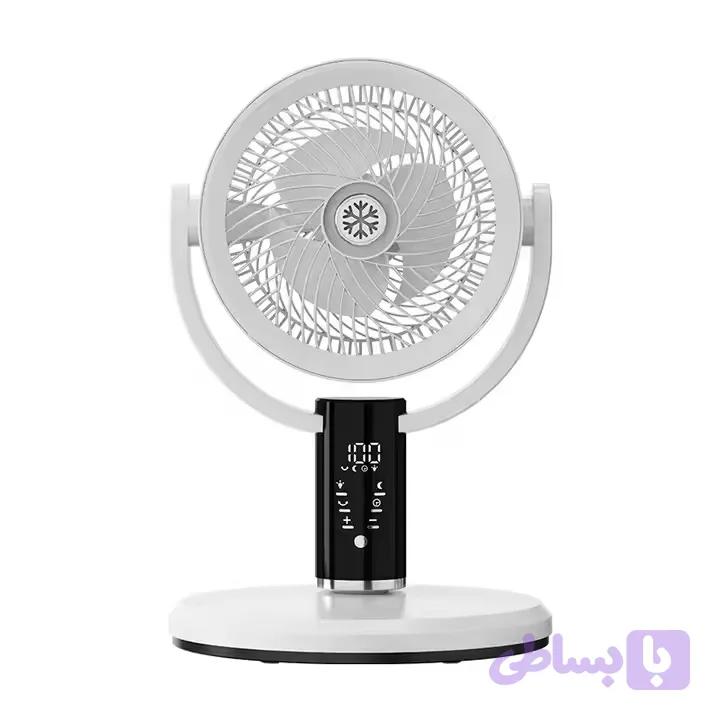 پنکه شارژی F5 | پنکه ایستاده با 8 سرعت باد و چرخش 360 درجه — تصویر 1