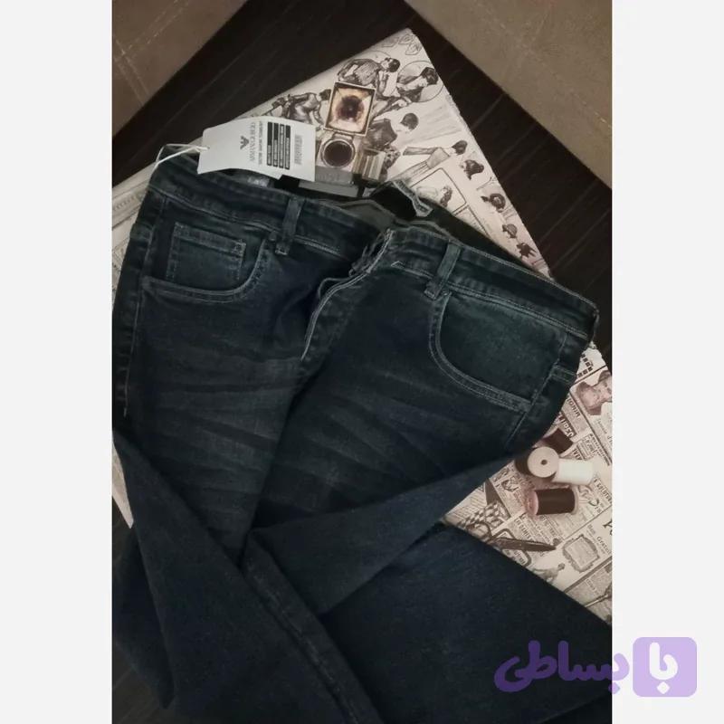 شلوار جین راسته سورمه ای کثیف شور