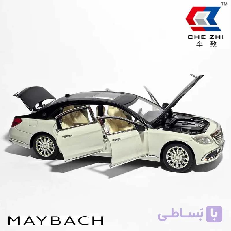ماکت ماشین فلزی بنز میباخ چه ژی مقیاس 1:24 دودزا و موزیکال Chezhi Maybach S600