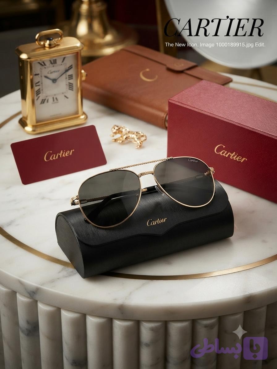 عینک آفتابی مردانه cartier یووی ۴۰۰ دسته فلز .کد ۳۰۲۰