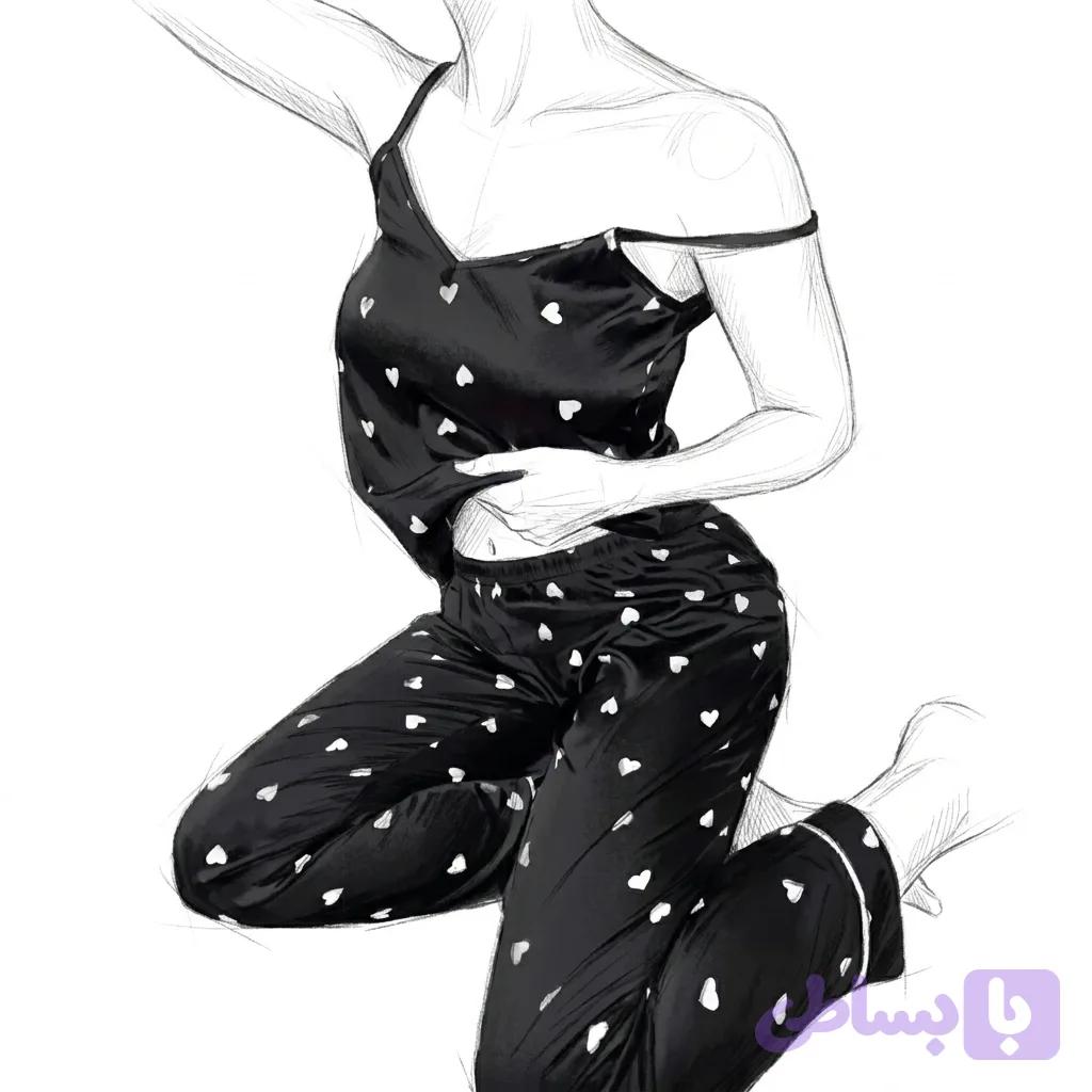 ست لباس خواب تاپ و شلوار ساتن لولیتا (Lolita) کد 701 — تصویر 1