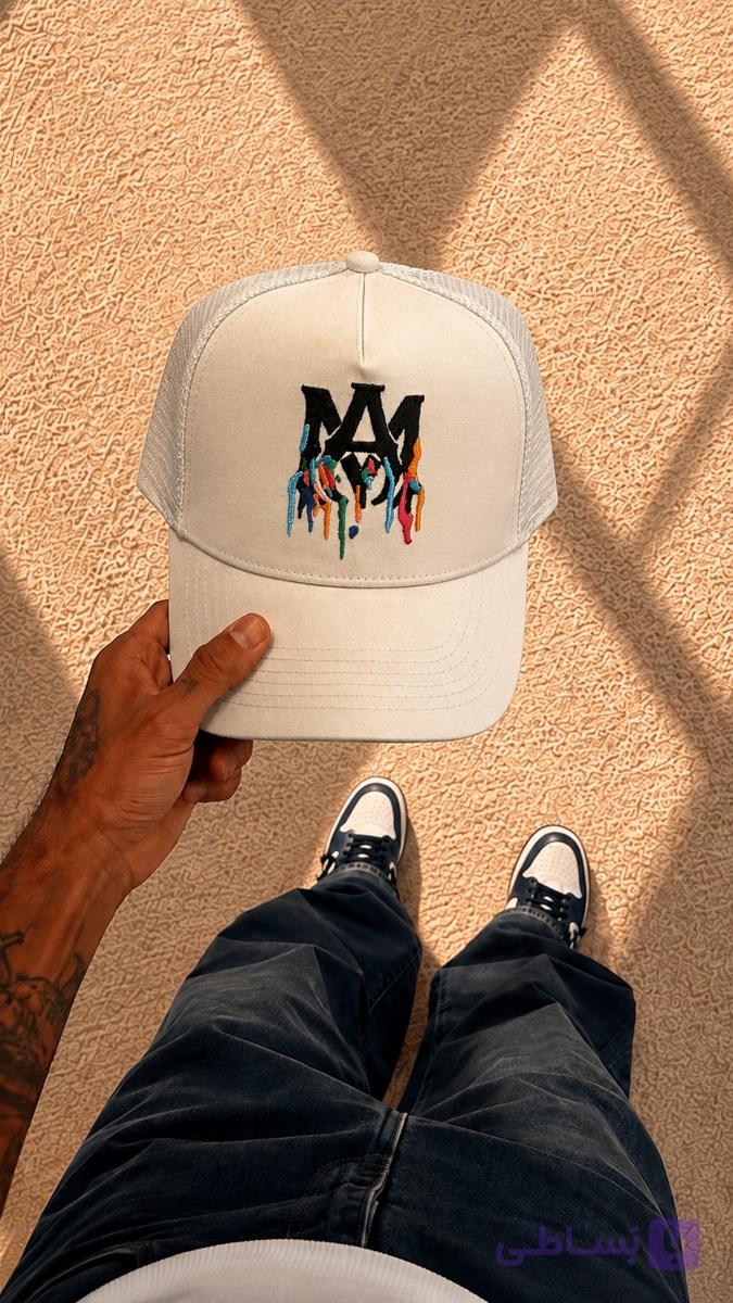 کلاه کپ سفید Miami Marlins طرح رنگ پاشی