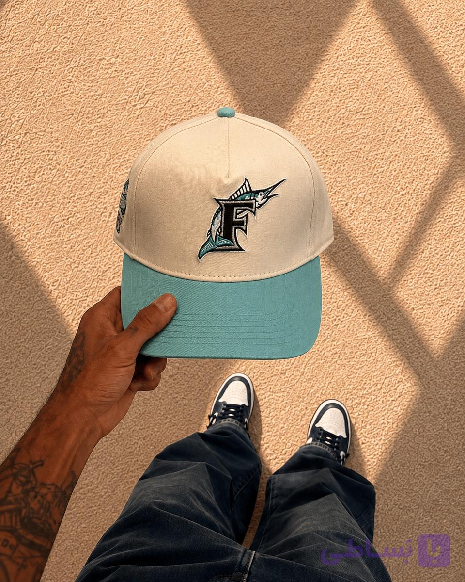 کلاه کپ Miami Marlins کرم فیروزه ای