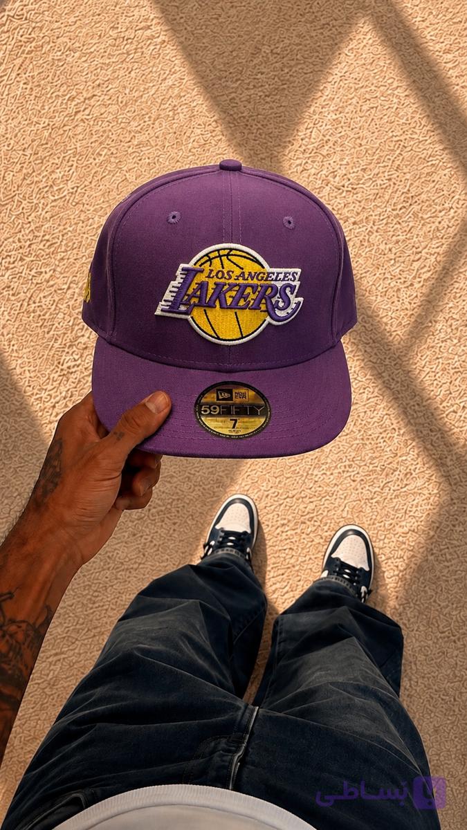 کلاه کپ Los Angeles Laker بنفش مدل فلت