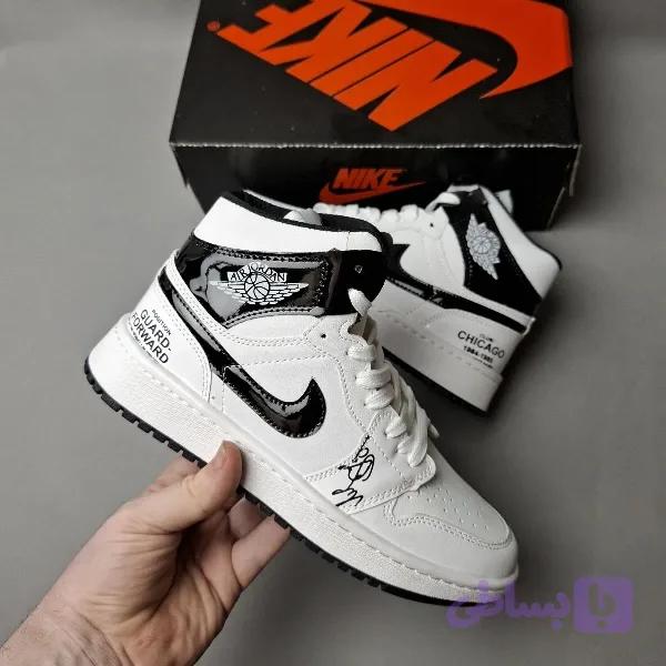 کتونی نایک جردن شیکاگو سفید مشکی زیر nbr عطری نرم(nike jordan) — تصویر 1