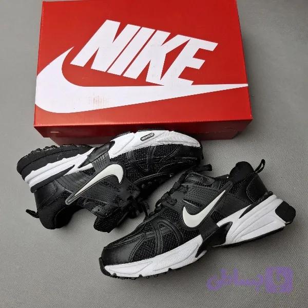 کتونی نایک وی تو کی مشکی زیره سفید زنانه و مردانه زیره eva سبک و نرم(nike v2k) — تصویر 1