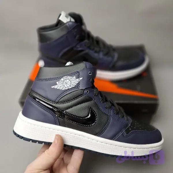 کتونی نایک جردن ساقدار مشکی سرمه ای زنانه زیره nbr عطری نرم (nike jordan) — تصویر 1
