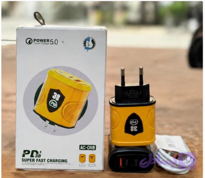 شارژر فست 38 وات با کابلPD مدل AC-0118 با