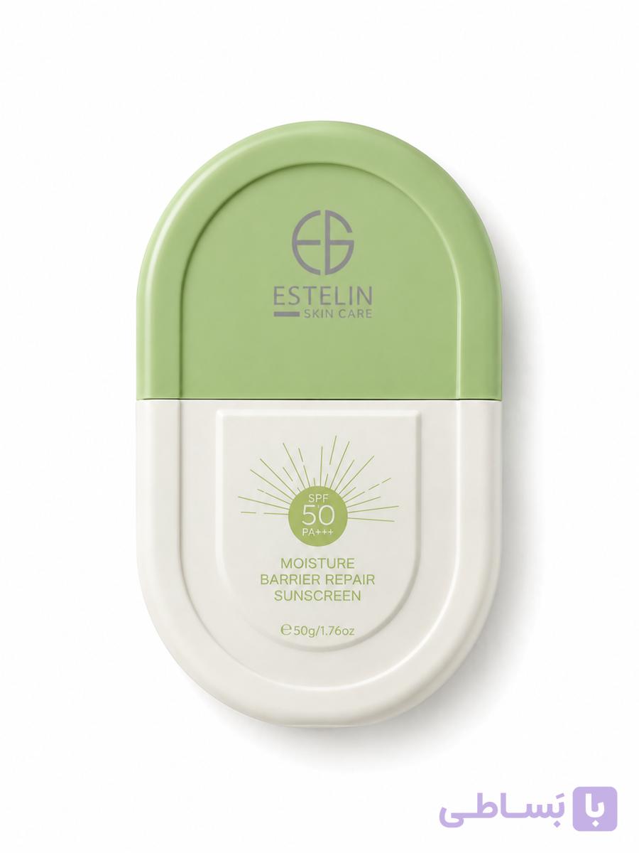 ضد آفتاب فلوئیدی سبز استلین SPF50  ترمیم‌کننده و مناسب پوست حساس، مدل Barrier Repair Sunscreen ،حجم50میل