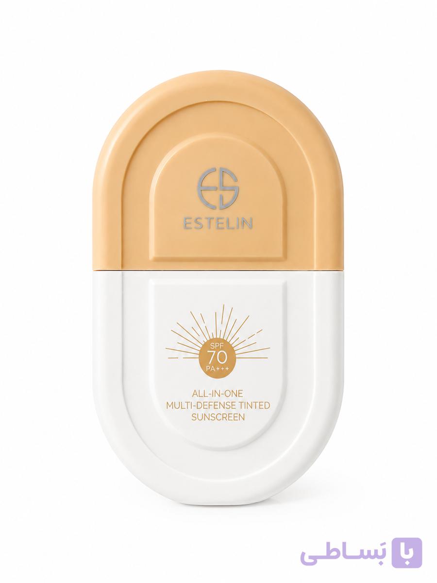ضد آفتاب رنگی استلین SPF70 پوشش طبیعی و فینیش مات،مدل  Defense Tinted Sunscreen،حجم۵۰میل
