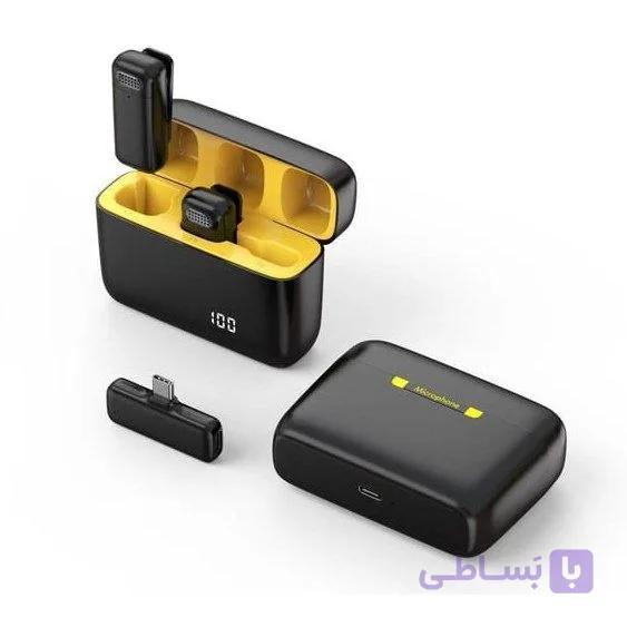 میکروفون یقه‌ای بی‌سیم مدل K6 دو فرستنده با پورت Type-C و Lightning