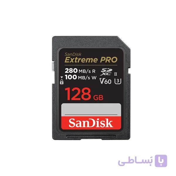 کارت حافظه SDXC سندیسک مدل EXTREME PRO کلاس A2 استاندارد UHSII-U3 سرعت 280MBps ظرفیت 128 گیگابایت — تصویر 1