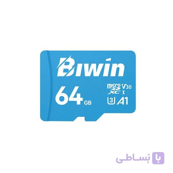 کارت حافظه microSDXC بیوین Biwin مدل MS100 کلاس 10 استاندارد UHS-I U3 V30 A1 سرعت 100MBps ظرفیت 64 گیگابایت — تصویر 1
