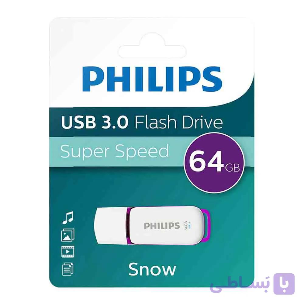فلش مموری فیلیپس مدل Snow 3.0 ظرفیت 64 گیگابایت — تصویر 1