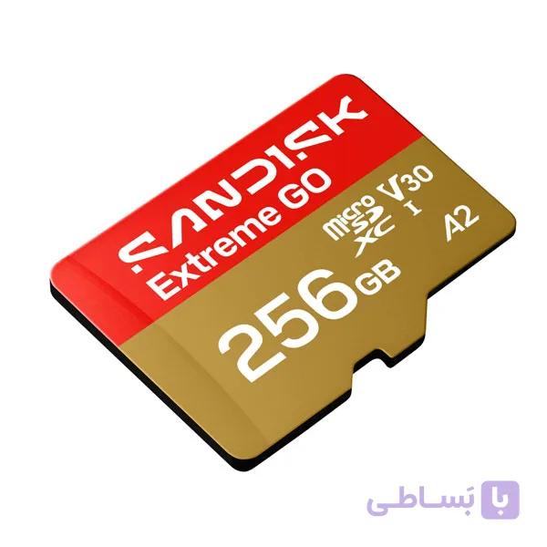 کارت حافظه microSDXC سن دیسک مدل  Extreme GO کلاس A2 استاندارد UHS-I U3 سرعت 240MBps ظرفیت 256 گیگابایت — تصویر 1