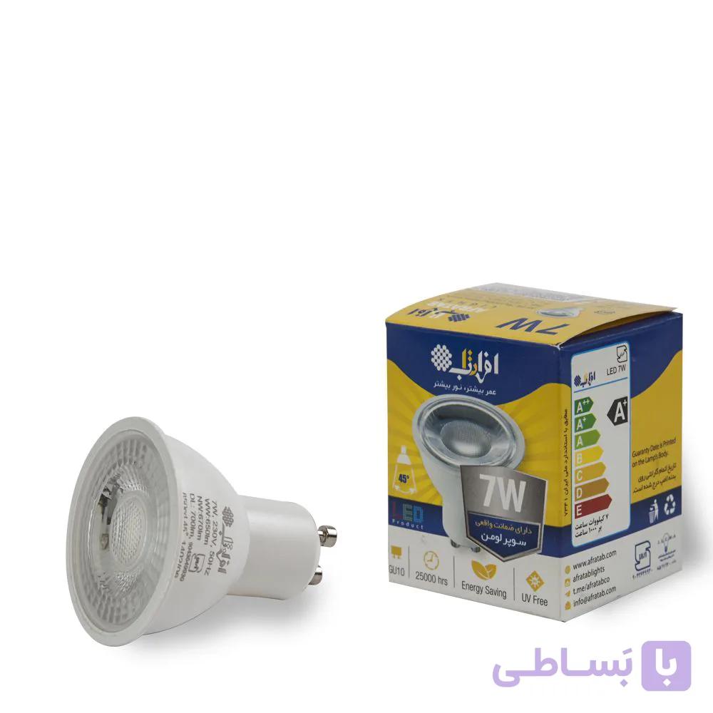 لامپ ۷ وات LED هالوژن استارتی مهتابی افراتاب