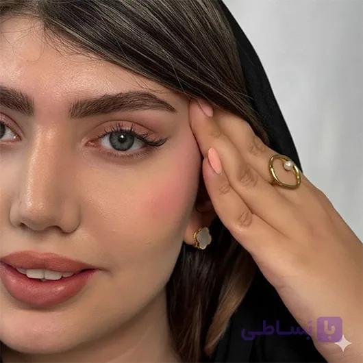 لنز طبی رنگی رز طوسی دور دار Clara Gray — تصویر 1