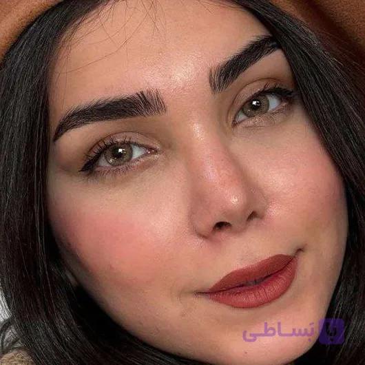 لنز طبی رنگی رز عسلی دور دار Lili Brown — تصویر 1