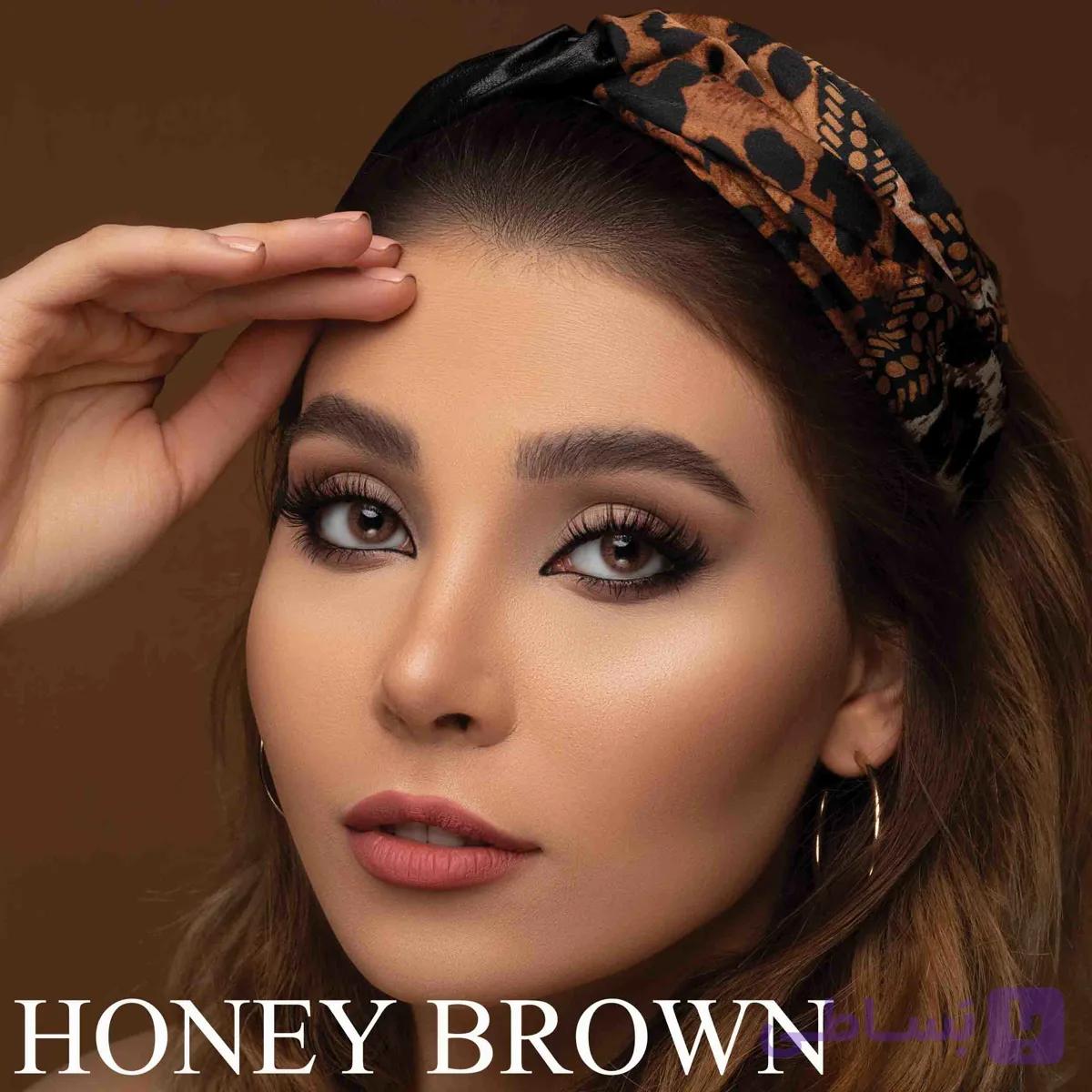 لنز طبی رنگی عسلی بدون دور کریستال هانی براون | Crystal Honey Brown — تصویر 1