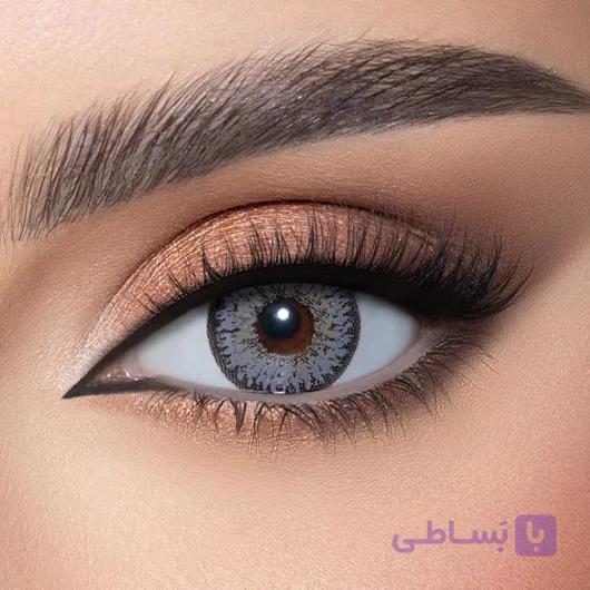 لنز رنگی دهب طوسی آبی دور دار Sabrin Gray — تصویر 1