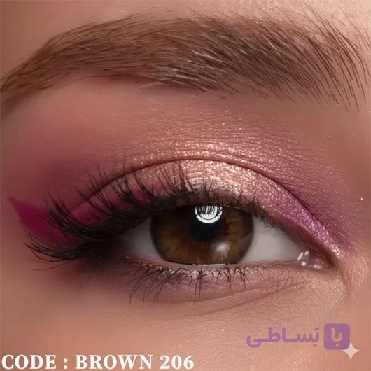 لنز طبی رنگی رینبو عسلی دور دار Brown 211 — تصویر 1
