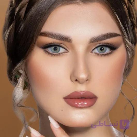 لنز طبی رنگی دهب سبز طوسی Rain — تصویر 1