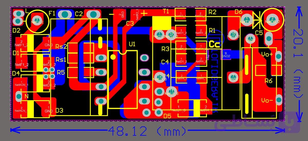 فایل pcb آلتیوم درایور ال ای دی 8-12 وات ایزوله — تصویر 1