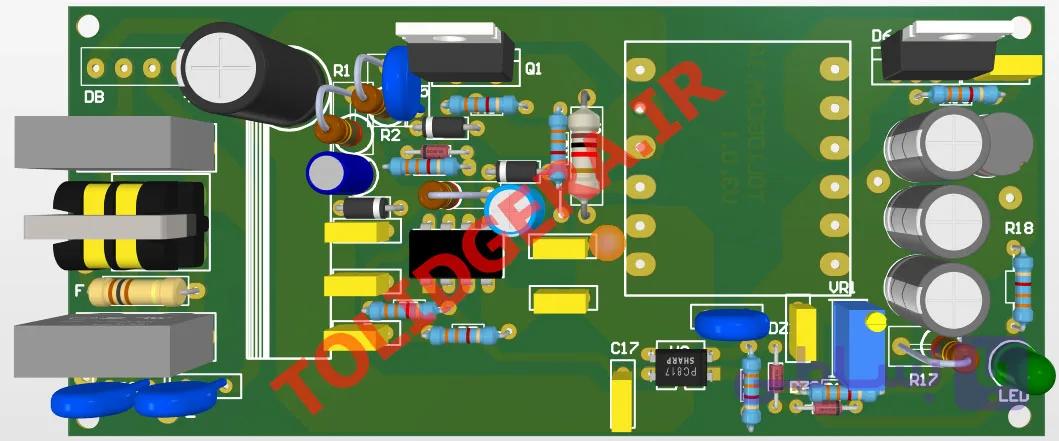 فایل شماتیک و PCB منبع تغذیه 48 ولت 1.5 امپر سوئیچینگ