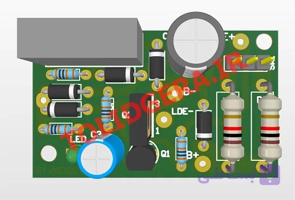 فایل شماتیک و pcb التیوم برد چراغ های اضطراری led