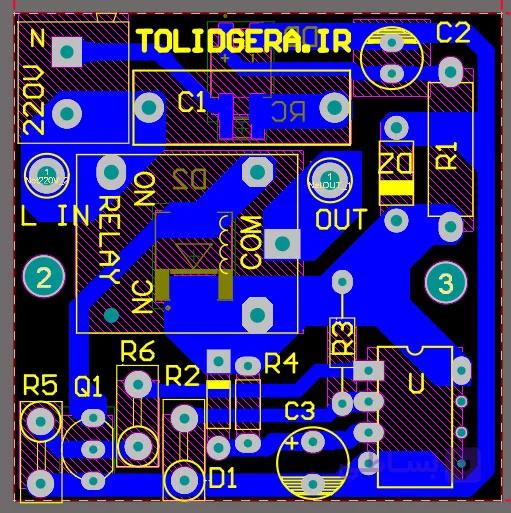 فایل pcb آلتیوم برد تایمر 220 ولت با رله خروجی — تصویر 1
