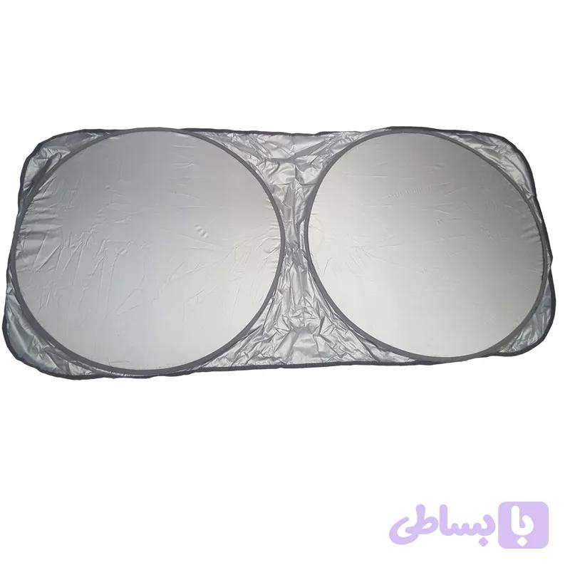 آفتابگیر شیشه جلو خودرو مدل عینکی به همراه کاور نگهدارنده