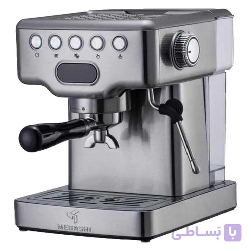 اسپرسوساز خانگی 1500 میلی‌لیتری مباشی مدل ME-ECM 2034، با مصرف پودر قهوه، مناسب تهیه اسپرسو و کاپوچینو، دارای 1 عدد نازل قهوه، سیستم گرم کردن فنجان، تنظیم میزان بخاردهی، حالت آماده به کار